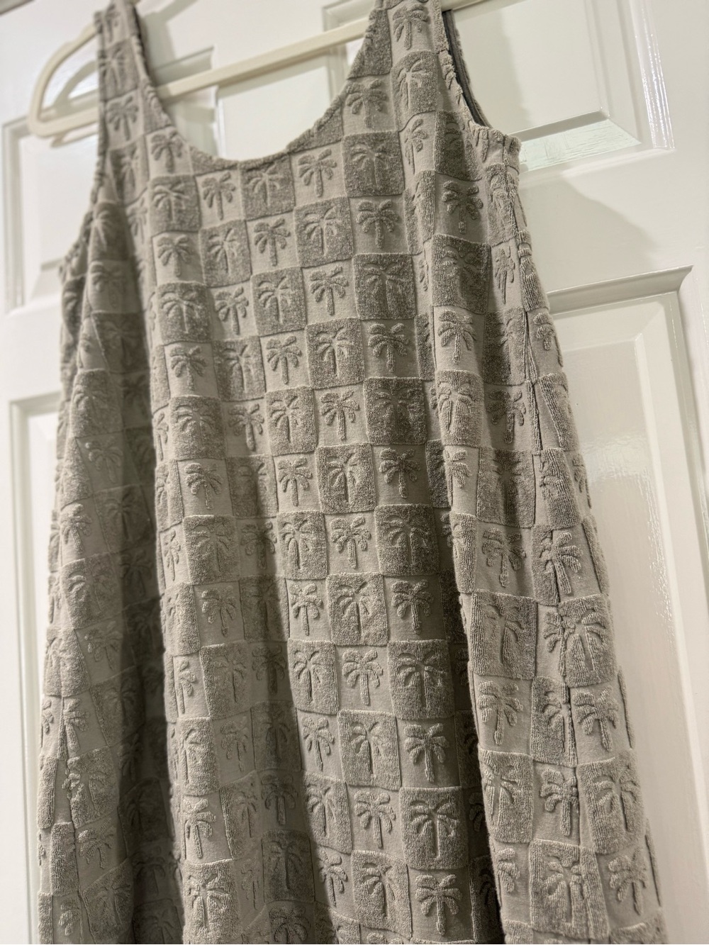 Rylee + Cru Grey Terry Tank Dress | Palm Check size Small - Picture 4 of 6